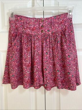 2 for $25 - American Eagle Outfitters Pink Floral Button-Front Skater Skirt, S